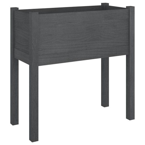 vidaXL Odlingslåda grå 70x31x70 cm massiv furu grå