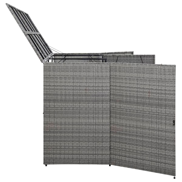 vidaXL Trippelt skjul för soptunnor antracit 229x78x120cm konstrotting Antracit