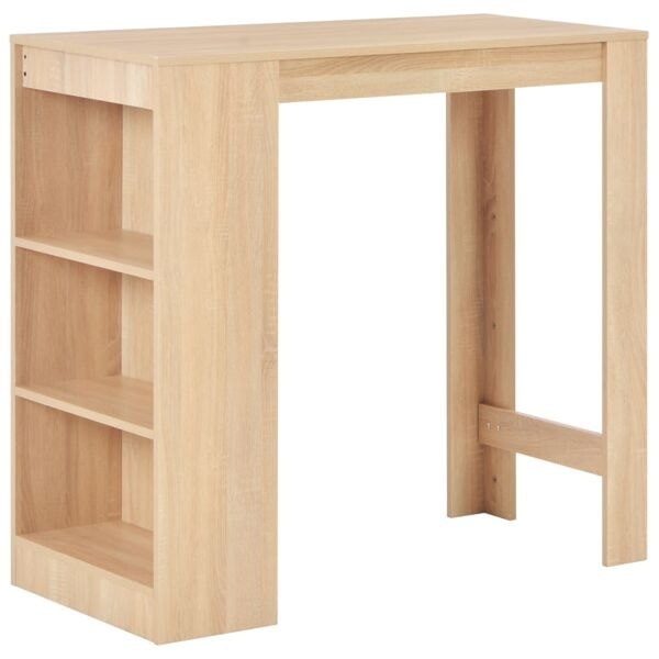 vidaXL Barbord med hylla ek 110x50x103 cm Brun