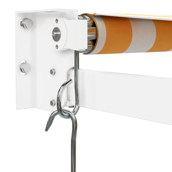 vidaXL Markis infällbar gul och vit 4x3 m tyg&aluminium Gul