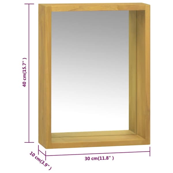 vidaXL Spegelskåp 30x10x40 cm massiv teak Brun