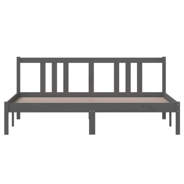 vidaXL Sängram grå massiv furu 160x200 cm Grå