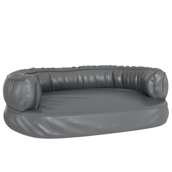 vidaXL Ergonomisk hundbädd grå 60x42 cm konstläder Grå