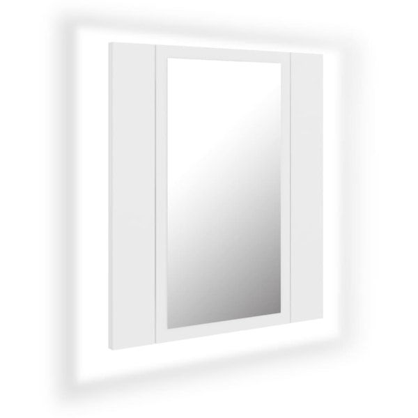 vidaXL Spegelskåp med LED vit 40x12x45 cm akryl Vit