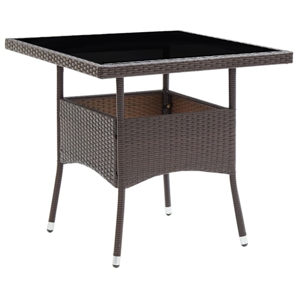 vidaXL Matgrupp för trädgården 3 delar brun konstrotting och glas Brun