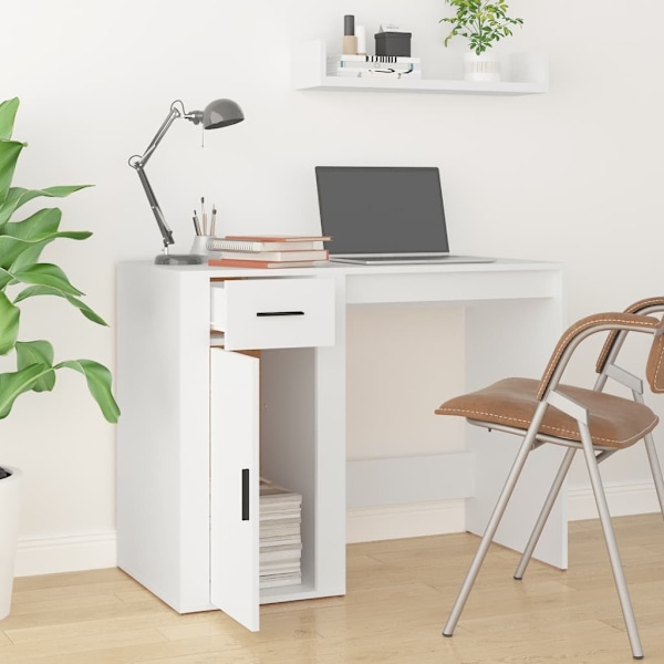 vidaXL Skrivbord vit 100x49x75 cm konstruerat trä Vit