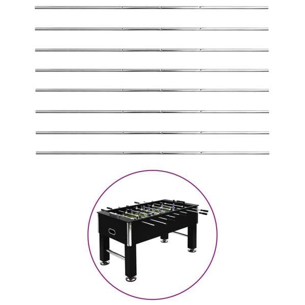vidaXL Stänger för fotbollsbord 8 st 15,9 mm Silver