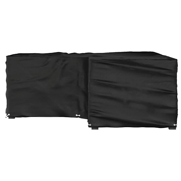 vidaXL Överdrag för utemöbler 16 ölj. 215x215x70cm L-format Svart