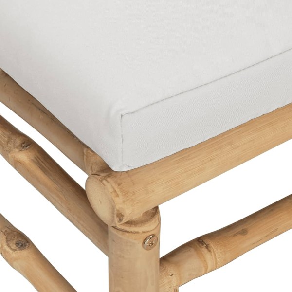vidaXL Loungegrupp 6 delar ljusgråa dynor bambu Brun