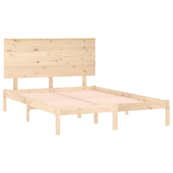 vidaXL Sängram massiv furu 120x200 cm Brun