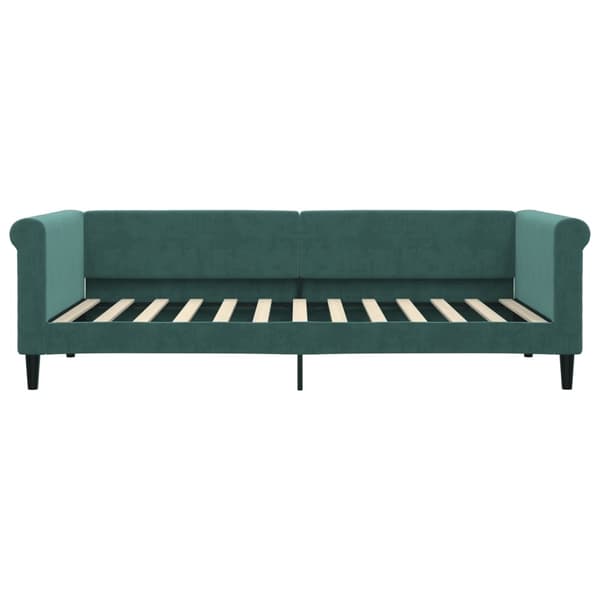 vidaXL Dagbädd utdragbar mörkgrå 90x200 cm sammet Grön
