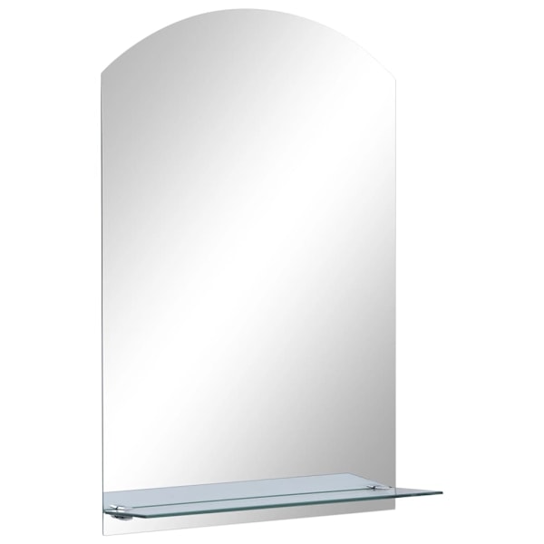vidaXL Väggspegel med hylla 40x60 cm härdat glas Silver