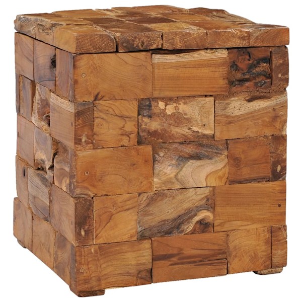 vidaXL Förvaringspall massiv teak Brun
