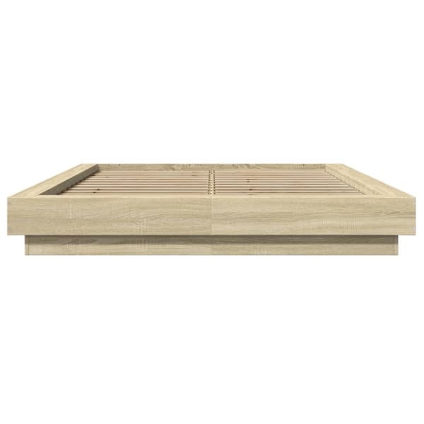 vidaXL Sängram sonoma-ek 135x190 cm konstruerat trä Brun