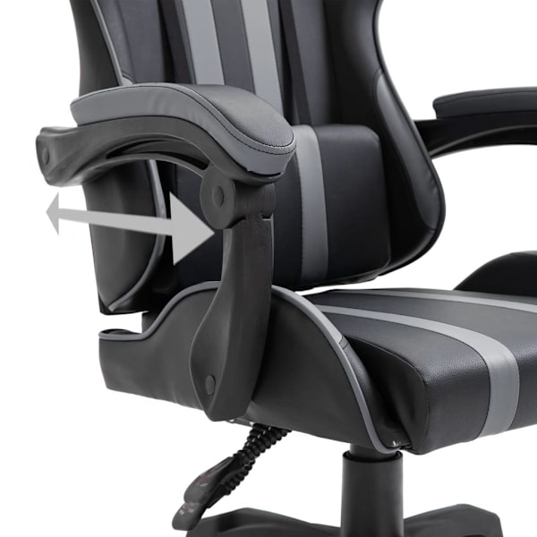 vidaXL Gamingstol grå konstläder grå