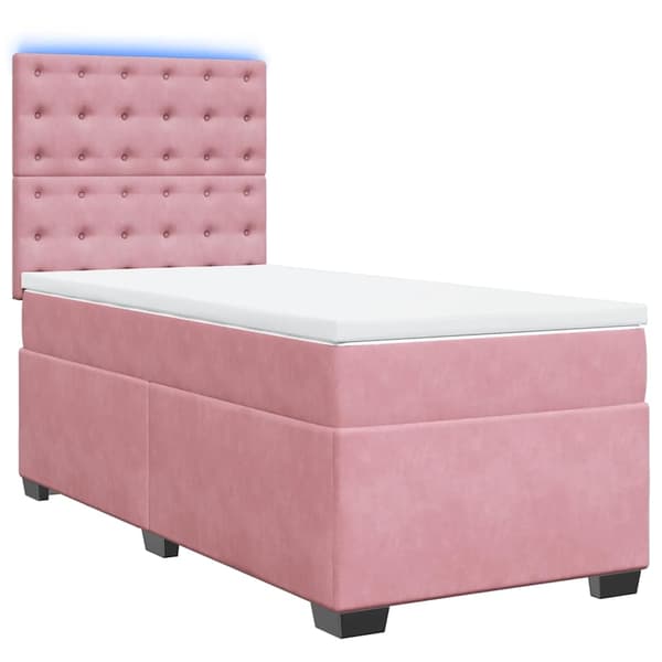 vidaXL Ramsäng med madrass rosa 100x200 cm sammet Rosa