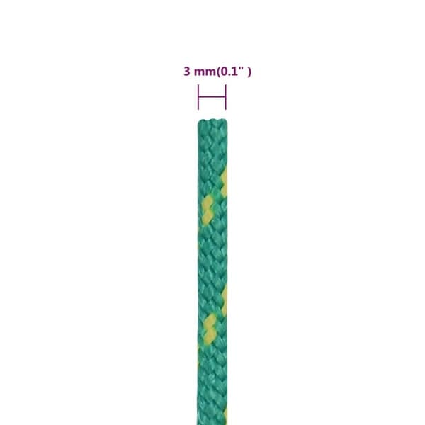 vidaXL Båtlina grön 3 mm 25 m polypropen