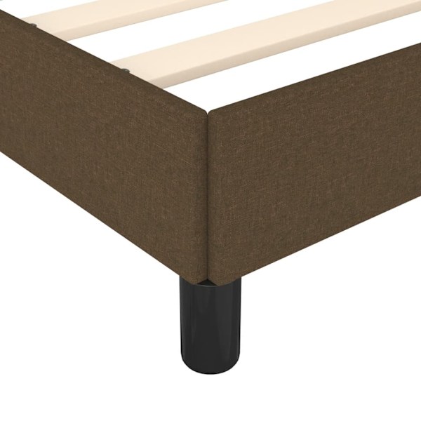 vidaXL Sängram utan madrass mörkbrun 100x200 cm tyg Brun