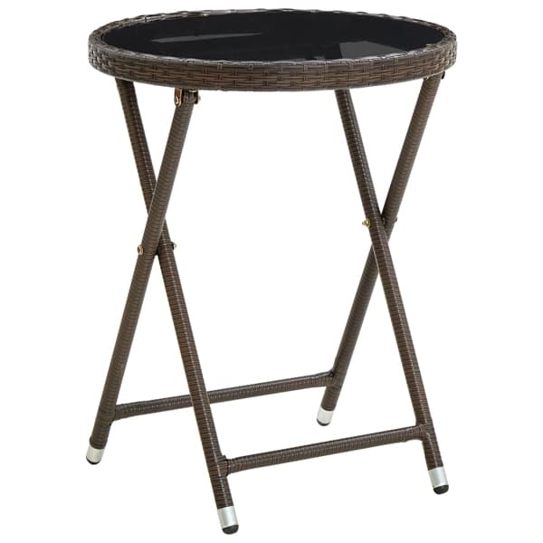 vidaXL Soffbord brun 60 cm konstrotting och härdat glas Brun