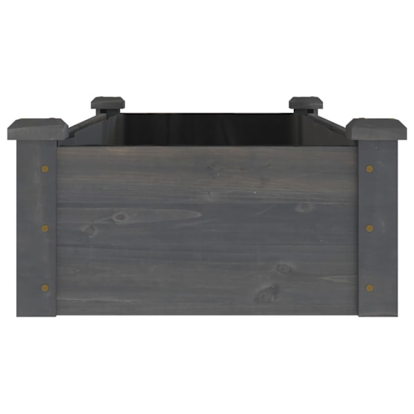 vidaXL Odlingslåda med foder grå 120x45x25 cm massivt granträ Grå