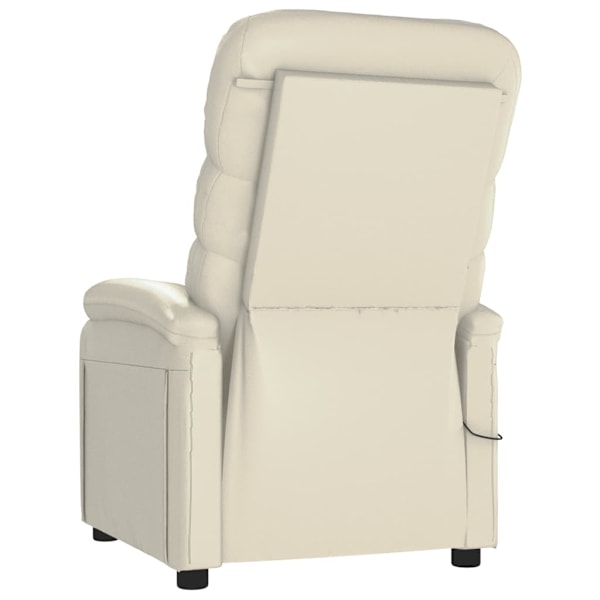 vidaXL Elektrisk reclinerfåtölj gräddvit konstläder Creme