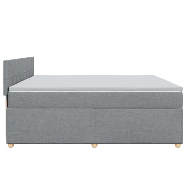 vidaXL Ramsäng med madrass ljusgrå 200x200 cm tyg Grå