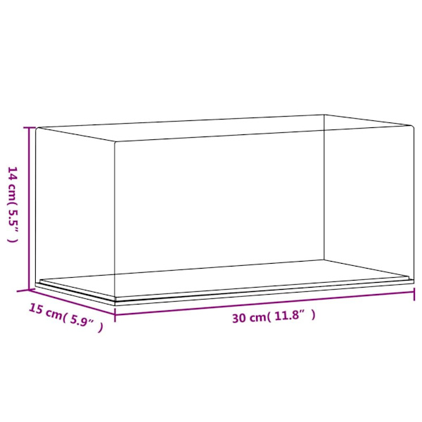 vidaXL Akryllåda transparent 30x15x14 cm Transparent