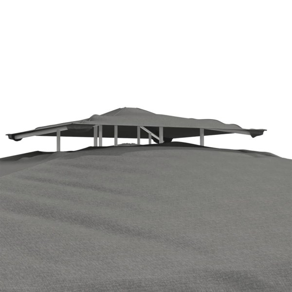 vidaXL Paviljong med dubbelt tak antracit 3x3x2,68 m tyg Antracit