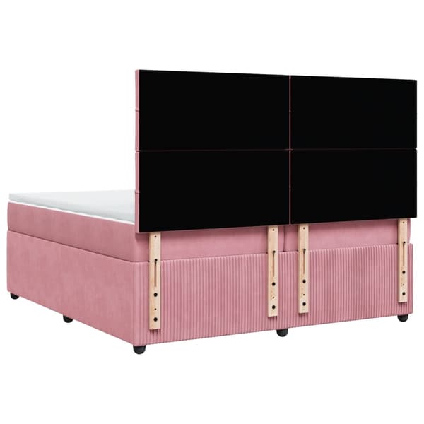 vidaXL Ramsäng med madrass rosa 200x200 cm sammet Rosa