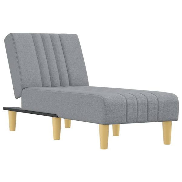 vidaXL Schäslong ljusgrå tyg Grå
