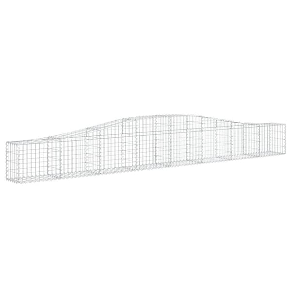 vidaXL Gabioner bågformade 9 st 400x30x40/60 cm galvaniserat järn Silver