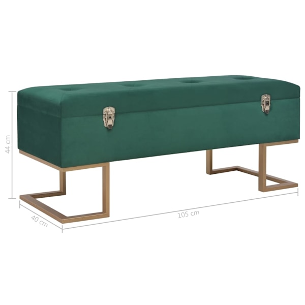 vidaXL Bänk med förvaringsutrymme 105 cm grön sammet Grön