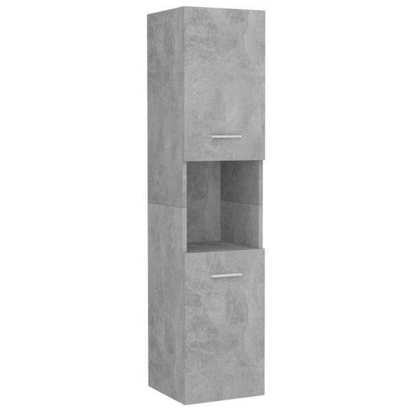vidaXL Badrumsskåp betonggrå 30x30x130 cm spånskiva grå