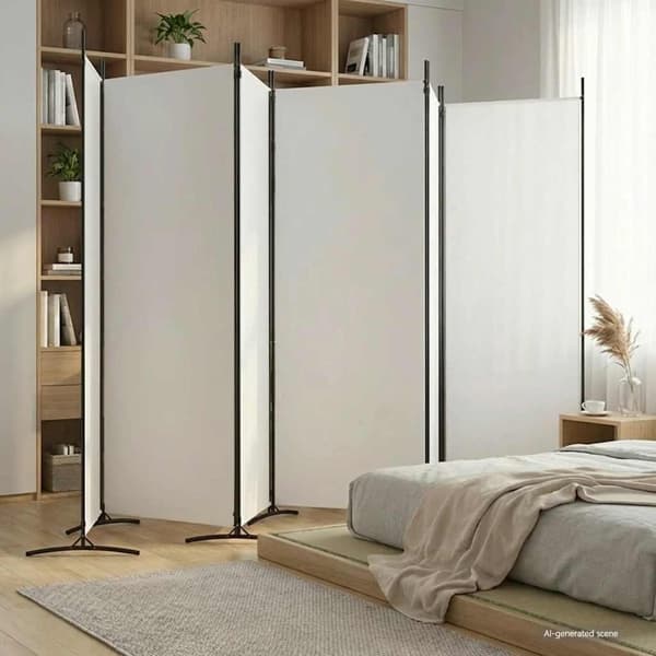 vidaXL Rumsavdelare 6 paneler vit 520x180 cm tyg Vit