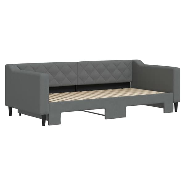 vidaXL Dagbädd utdragbar mörkgrå 90x190 cm tyg Grå