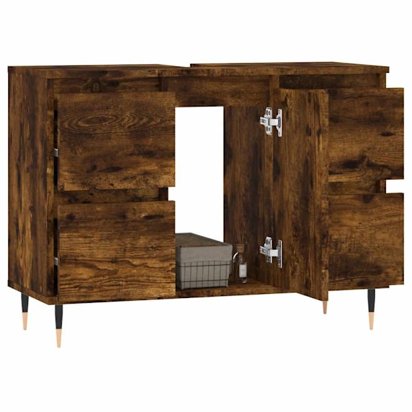 vidaXL Badrumsskåp rökfärgad ek 80x33x60 cm konstruerat trä Brun