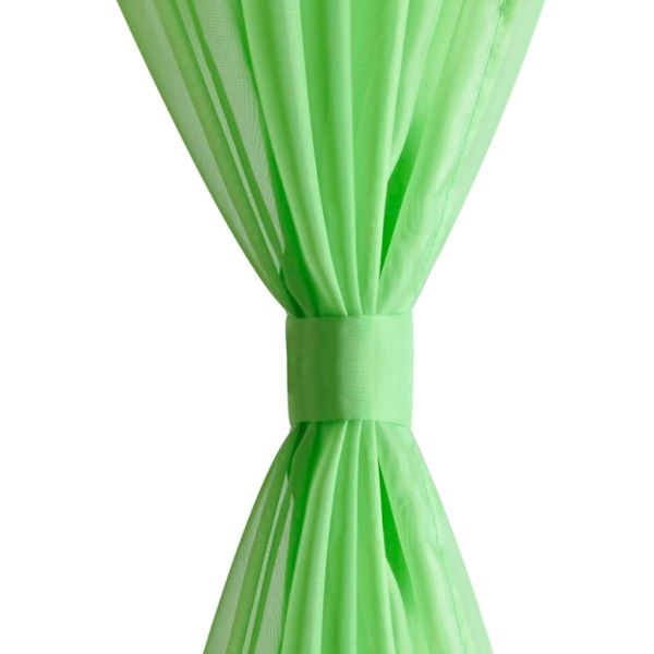 vidaXL Genomskinlig gardin 140 x 175 cm 2-pack Apple Green Grön