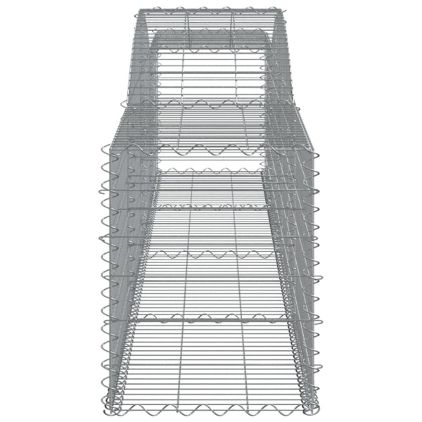 vidaXL Gabioner bågformade 15 st 400x50x60/80 cm galvaniserat järn Silver