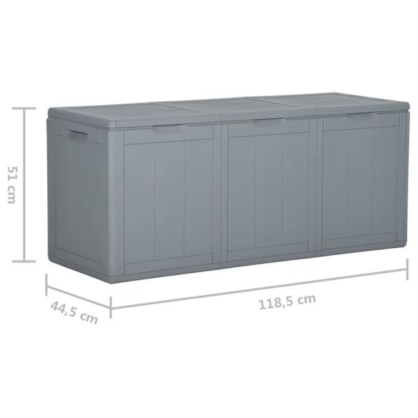 vidaXL Dynbox 270 liter grå PP-träliknande grå