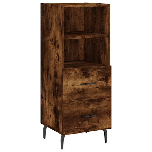 vidaXL Högskåp rökfärgad ek 34,5x34x180 cm konstruerat trä Brun