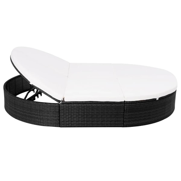 vidaXL Solsäng med dyna konstrotting svart Svart