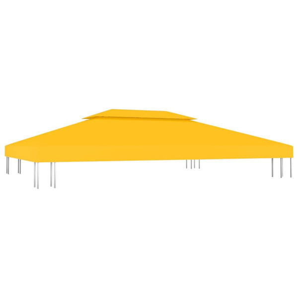 vidaXL Paviljongtak med ventilering 310 g/m² 4x3 m gul Gul