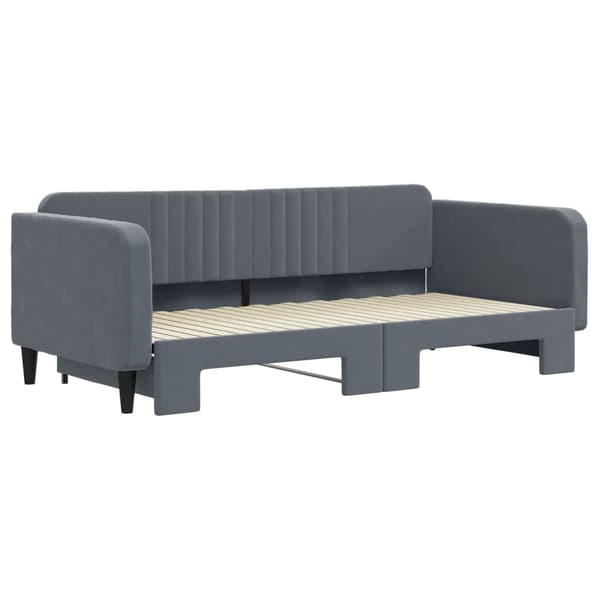 vidaXL Dagbädd utdragbar mörkgrå 100x200 cm sammet Grå