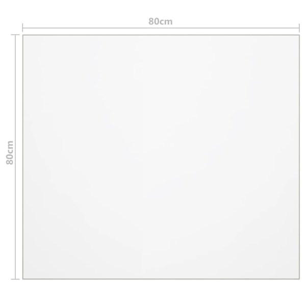 vidaXL Bordsskydd genomskinligt 80x80 cm 2 mm PVC Transparent