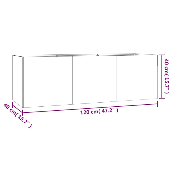 vidaXL Odlingslåda 120x40x40 cm rosttrögt stål Brun