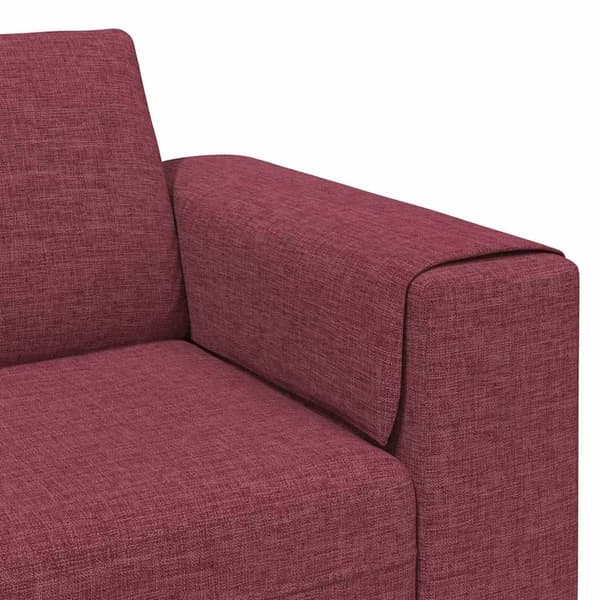 vidaXL Vardagsrumsoffa Vinröd 250 x 77 x 76 cm Polyester Röd