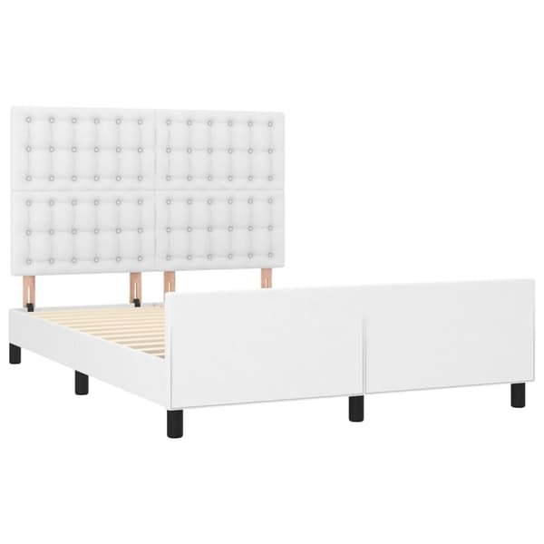 vidaXL Sängram med huvudgavel vit 140x190 cm konstläder Vit