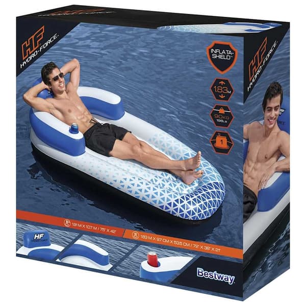 Bestway Hydro Force Badmadrass 183x97 cm blå Blå