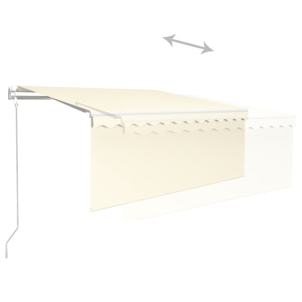 vidaXL Automatiserad markis vindsensor rullgardin LED 3x2,5m gräddvit Creme