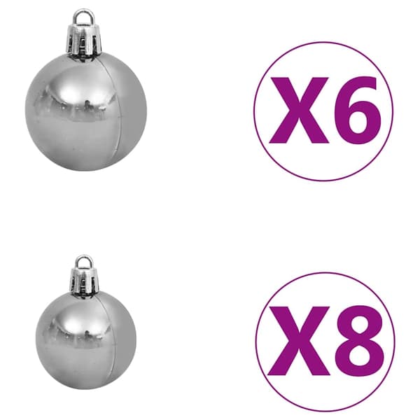 vidaXL Belyst plastgran med kulor 150 cm grön Grön